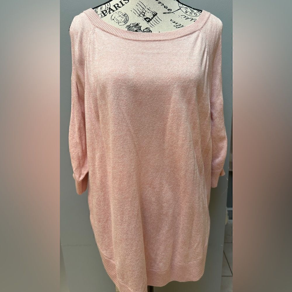 Express cold shoulder braided pink sweater.  Great condition.  Size small